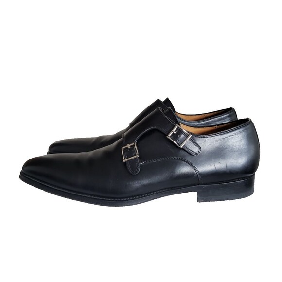 EUC Magnanni Men\'s Black Leather Double Monk Strap Loafer Dress Shoes Size 11 M main image 11